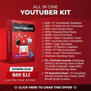 YouTube Kit for Creators – Edit YouTube Videos, Thumbnails, and Growth Tools in One Bundle