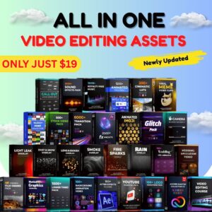 All-in-One Video Editing Assets Pack – Cinematic Templates, Overlays, Backgrounds & More